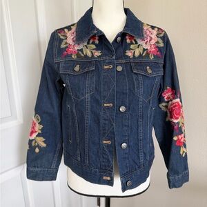 NWOT Johnny Was Embroidered Denim Jacket
